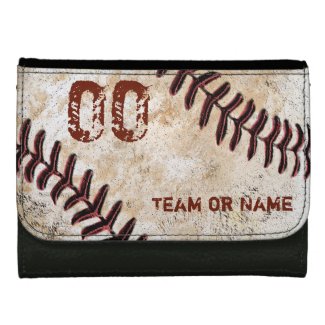 Personalized Baseball Leather Wallet, Faux Leather Leather Wallets