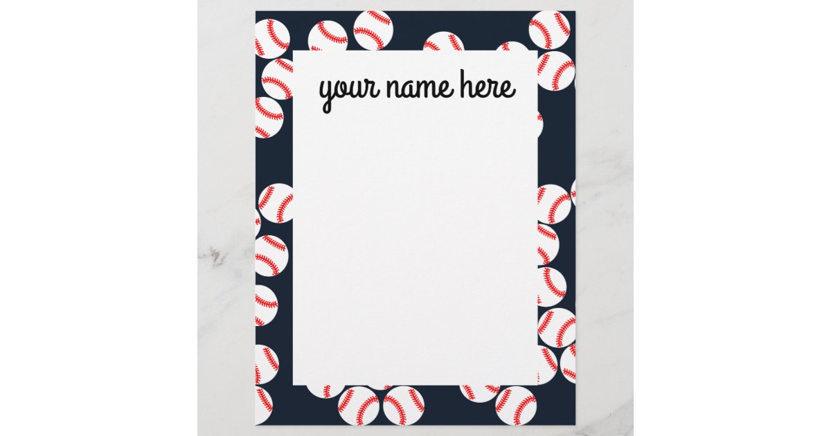 Personalized Baseball Letterhead | Zazzle