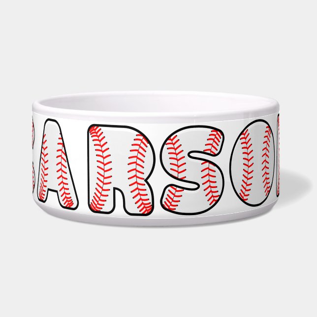 Personalized Baseball Letters Name Bowl (Front)