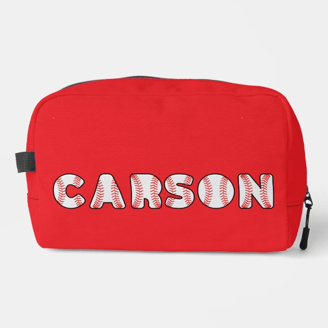 Personalized Baseball Letters Name Dopp Kit (Front)