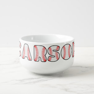Personalized Baseball Letters Name Soup Mug
