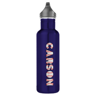 Personalized Baseball Letters Name Stainless Steel Water Bottle