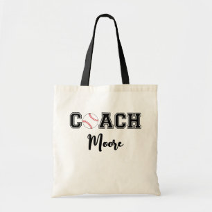 Personalized baseball / little league coach team tote bag