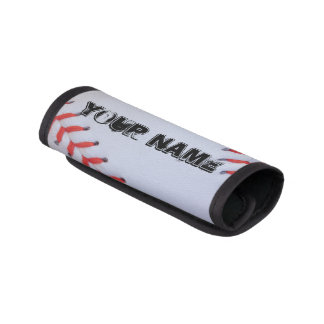 Personalized baseball luggage handle wrap