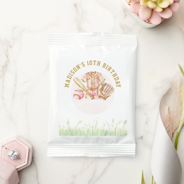 Personalized Baseball Luxury Birthday Pink Gold Margarita Drink Mix (Wedding)