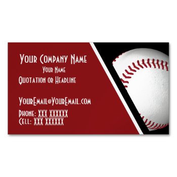 Personalized Baseball Magnetic Business Card by Ricaso_Intros at Zazzle