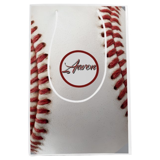  Personalized Baseball Medium Gift Bag (Front)