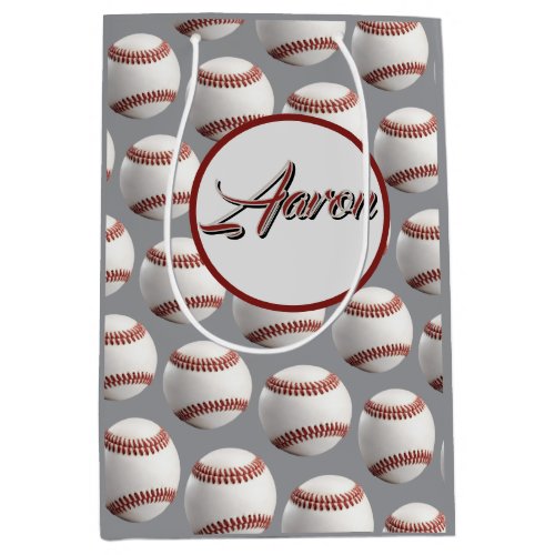 Personalized Baseball Medium Gift Bag
