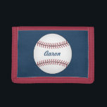 Personalized Baseball Men's Boy's Wallet Gift<br><div class="desc">A baseball decorates this stylish wallet. The design is from original art.</div>