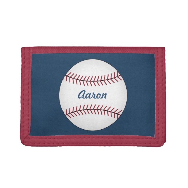 Personalized Baseball Men's Boy's Wallet Gift (Front)