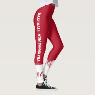 Personalized Baseball Mom Custom Name Leggings