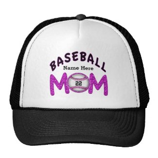 Personalized Baseball Mom Hats NUMBER and NAME