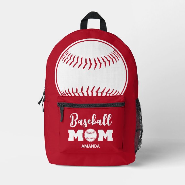 Personalized Baseball Mom Mother's Day Printed Backpack (Front)