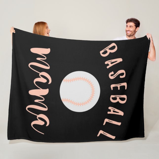 Personalized Baseball Mom | My Mama Baseball Lover Fleece Blanket (In Situ)
