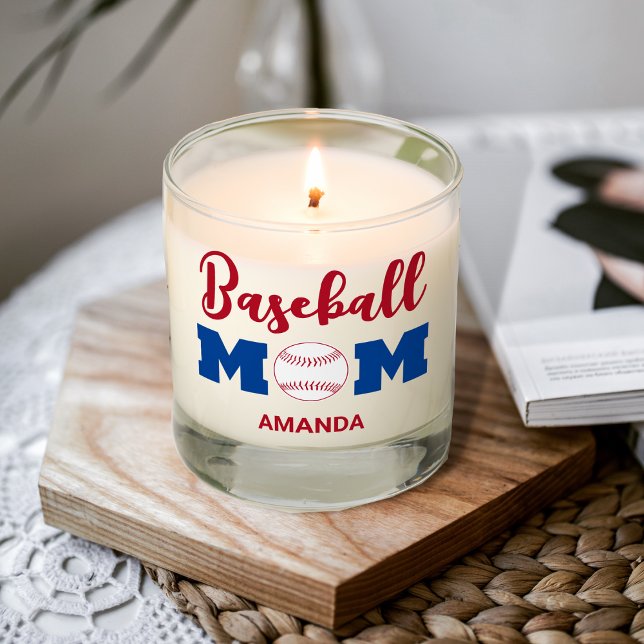 Personalized Baseball Mom Name Scented Candle (Creator Uploaded)