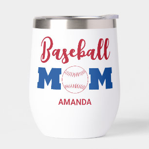 Personalized Baseball Mom Name Thermal Wine Tumbler