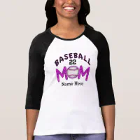 Personalized Name & Number Baseball Mom Shirt