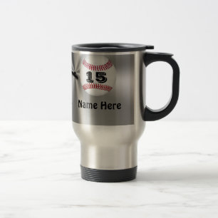 Personalized Baseball Mugs with NAME and NUMBER
