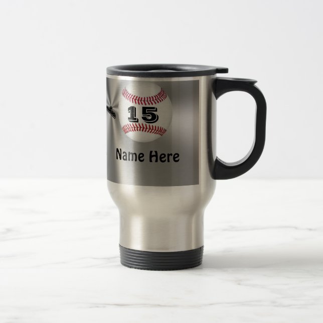 Personalized Baseball Mugs with NAME and NUMBER (Right)