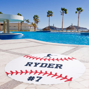 Personalized Baseball Name and Number Beach Towel