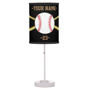 Personalized Baseball Name and Number Table Lamp