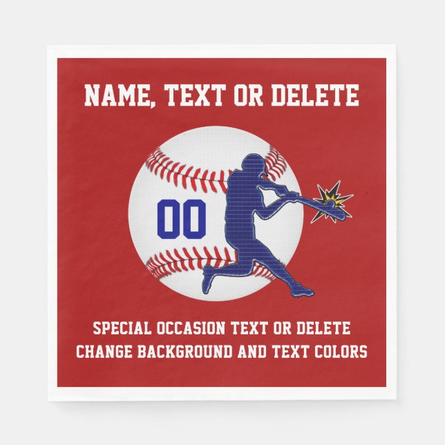 Personalized Baseball Napkins Change Colors (Front)
