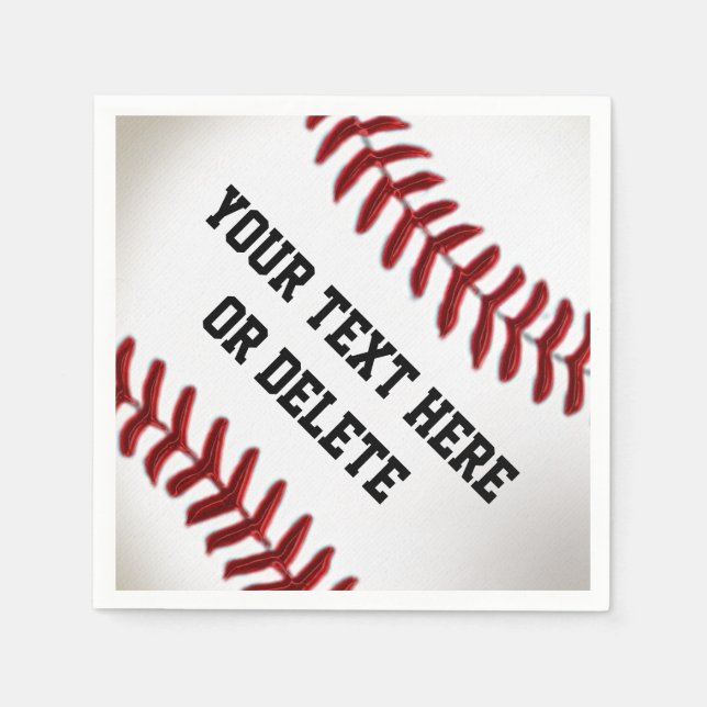 Personalized Baseball Napkins with YOUR TEXT (Front)