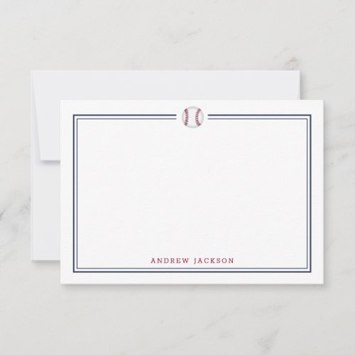 Personalized Baseball Note Card for Boys and Men