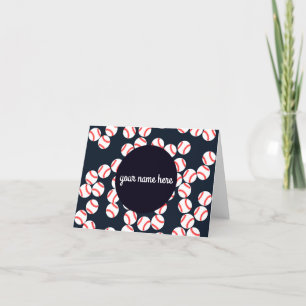 Personalized Baseball Note Cards Folded