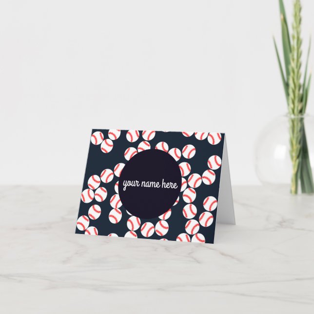 Personalized Baseball Note Cards Folded (Front)