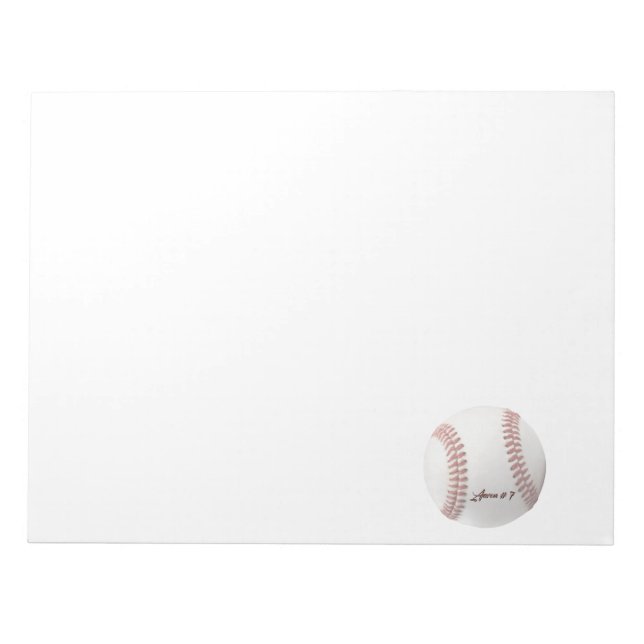  Personalized Baseball Notepad (Front)