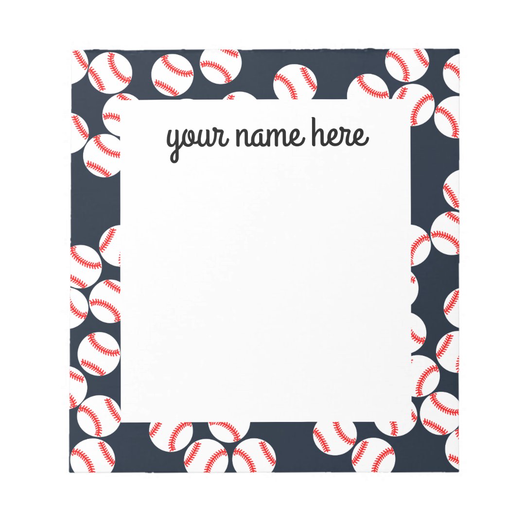 Personalized Baseball Notepad | Zazzle