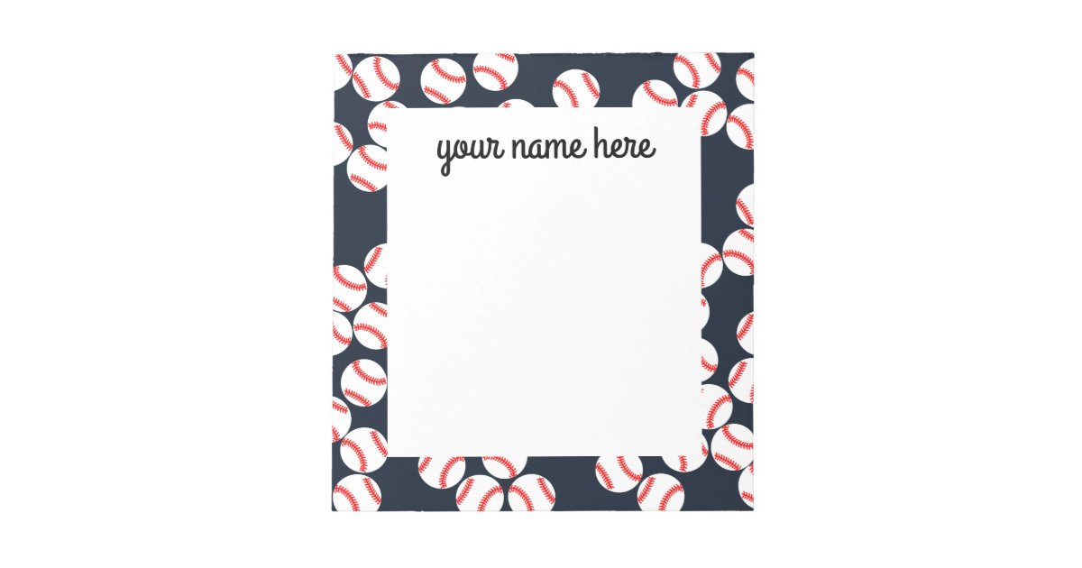 Personalized Baseball Notepad | Zazzle