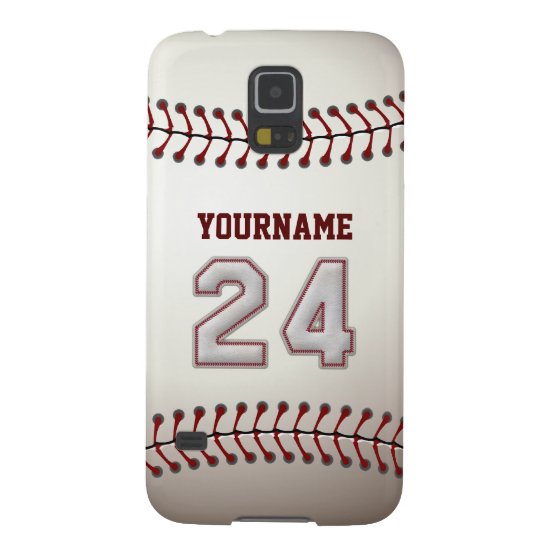 Personalized Baseball Number 24 with Your Name Galaxy S5 Cover