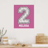Personalized Baseball Number 2 Poster (Kitchen)