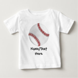 Personalized Baseball on Green Kids Boys Baby T-Shirt