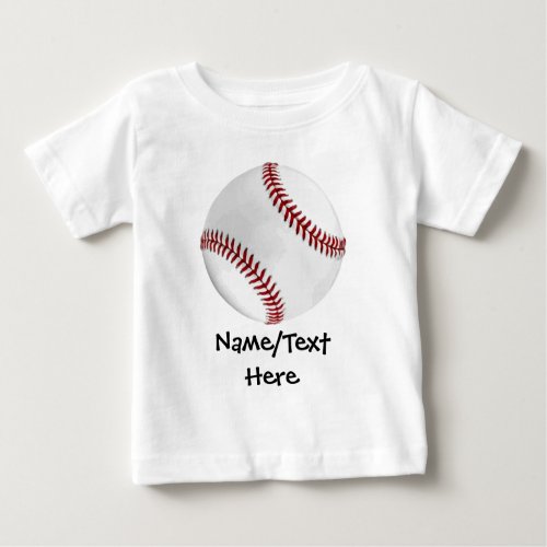 Personalized Baseball on Green Kids Boys Baby T_Shirt