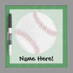 Personalized Baseball on Green Kids Boys Dry-Erase Board