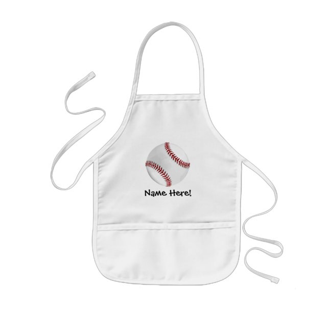 Personalized Baseball on Green Kids Boys Kids' Apron (Front)