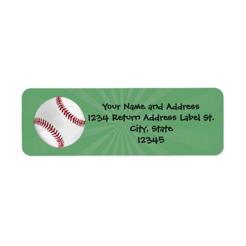 Personalized Baseball on Green Kids Boys Label