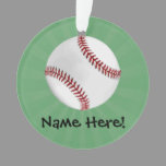 Personalized Baseball on Green Kids Boys Ornament