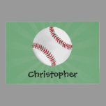 Personalized Baseball on Green Kids Boys Placemat