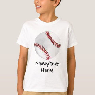 Personalized Baseball on Green Kids Boys T-Shirt