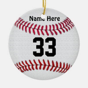 Personalized Baseball Ornaments YOUR NAME & NUMBER
