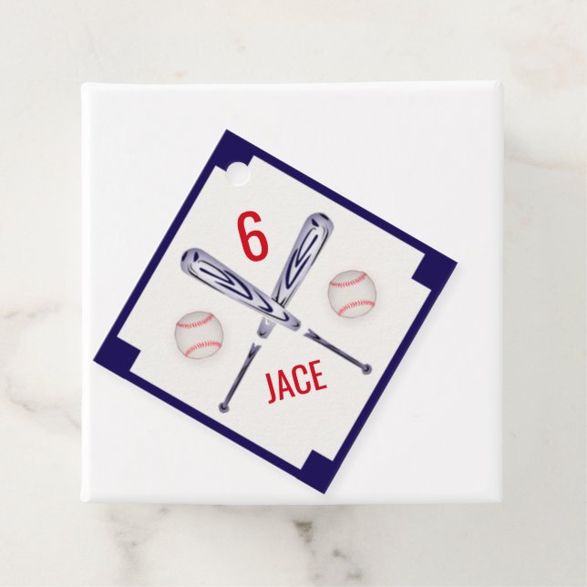 Personalized Baseball Party Favor Tags (In Situ)