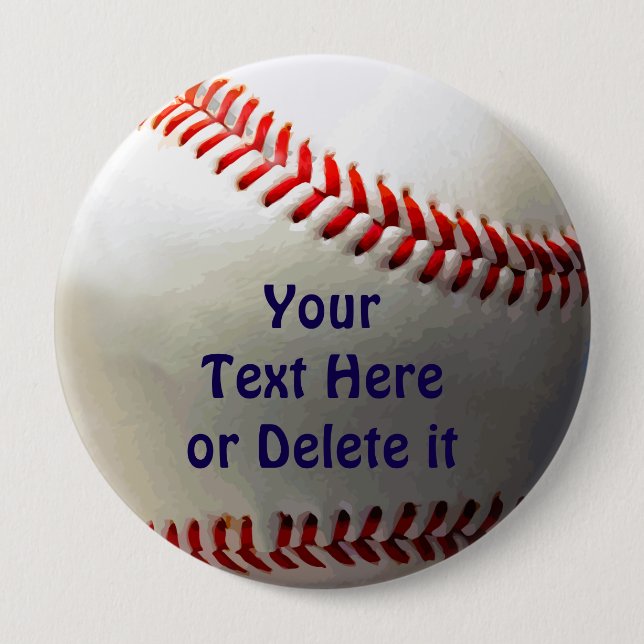 Personalized Baseball Party Ideas Favors and Gifts Pinback Button (Front)