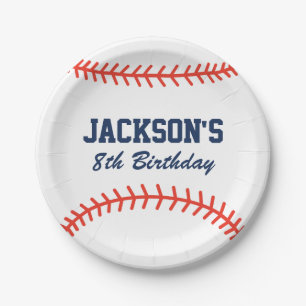 Personalized Baseball Party Paper Plates