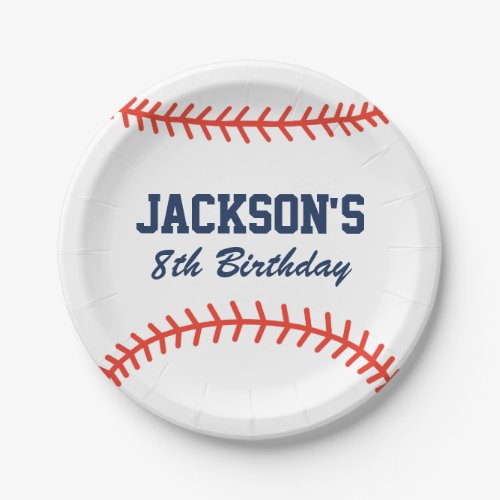 Personalized Baseball Party Paper Plates