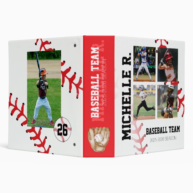 Personalized Baseball Photo Album 3 Ring Binder (Background)