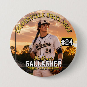 Personalized Baseball Photo Button